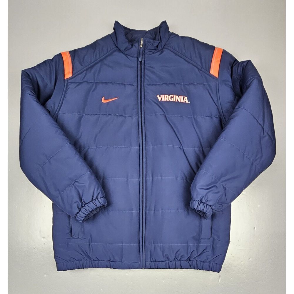 Nike Virginia Cavaliers Puffer Coat Men Medium Blue Team Apparel Jacket NCAA